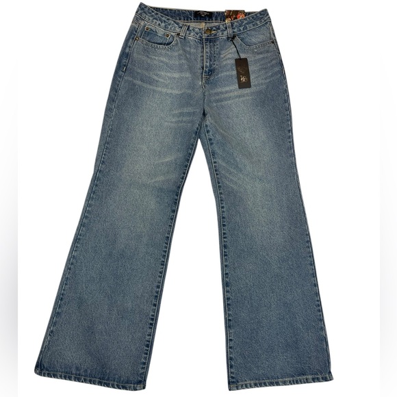 NEW Ed Hardy Tattoo Koi Baggy Jeans Y2K Paint Splatter Multicolor Womens Size 30 - Picture 3 of 16